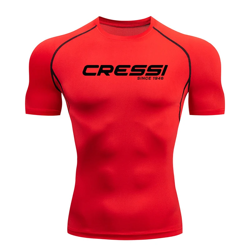 Men Surf Sunscreen Diving Suit Rash Protection t-Shirt Swimsuit Tight Short-Sleeved Swimming Floating UV Protection Diving Suit thumbnail 5