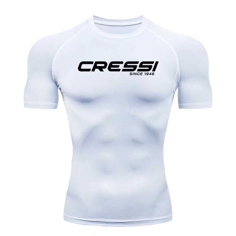 Men Surf Sunscreen Diving Suit Rash Protection t-Shirt Swimsuit Tight Short-Sleeved Swimming Floating UV Protection Diving Suit thumbnail 2