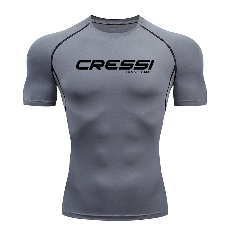 Men Surf Sunscreen Diving Suit Rash Protection t-Shirt Swimsuit Tight Short-Sleeved Swimming Floating UV Protection Diving Suit thumbnail 3