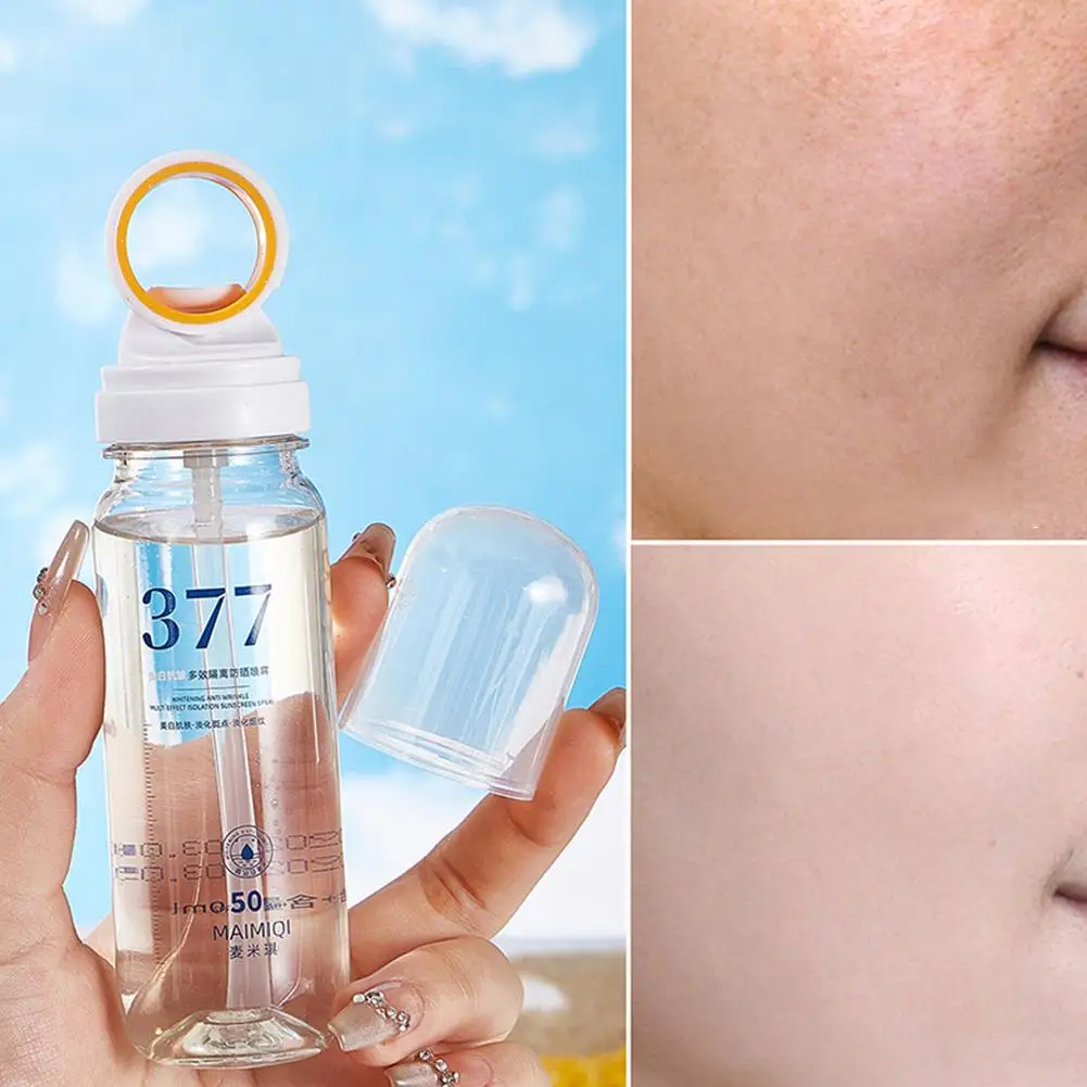 Portable Sunscreen Spray Moisturizing Hydrating Brighting Oil-control Non-greasy Sunblock Mist Facial Body Neck Skin Care Cream thumbnail 4
