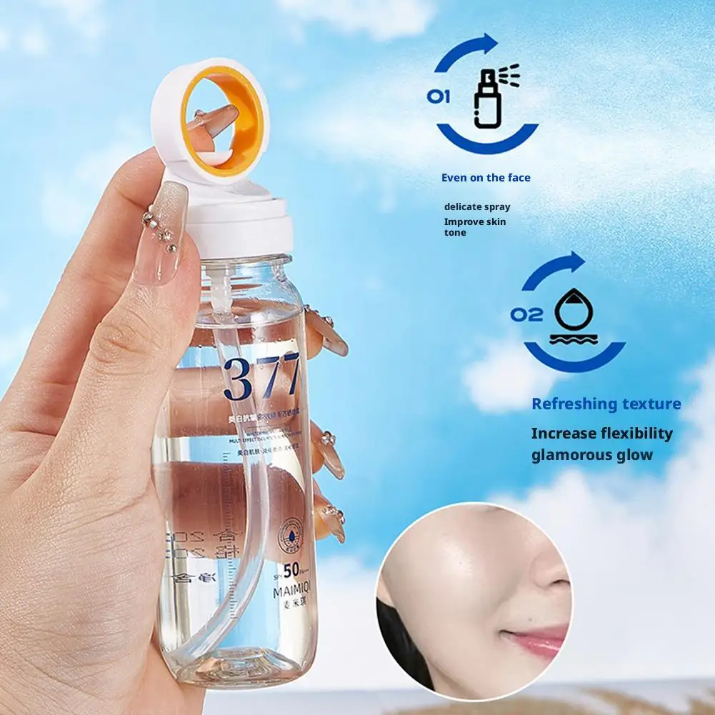 Portable Sunscreen Spray Moisturizing Hydrating Brighting Oil-control Non-greasy Sunblock Mist Facial Body Neck Skin Care Cream thumbnail 5