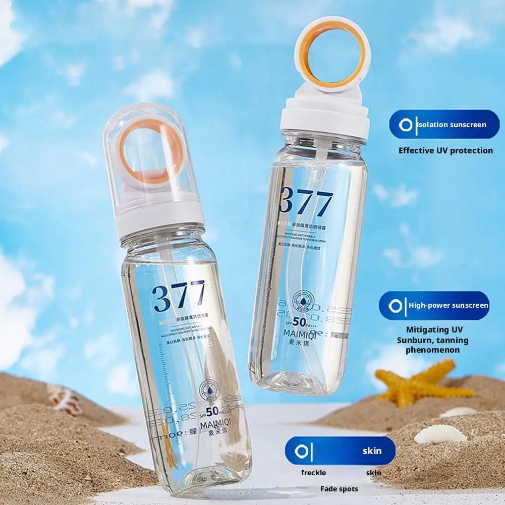 Portable Sunscreen Spray Moisturizing Hydrating Brighting Oil-control Non-greasy Sunblock Mist Facial Body Neck Skin Care Cream thumbnail 6
