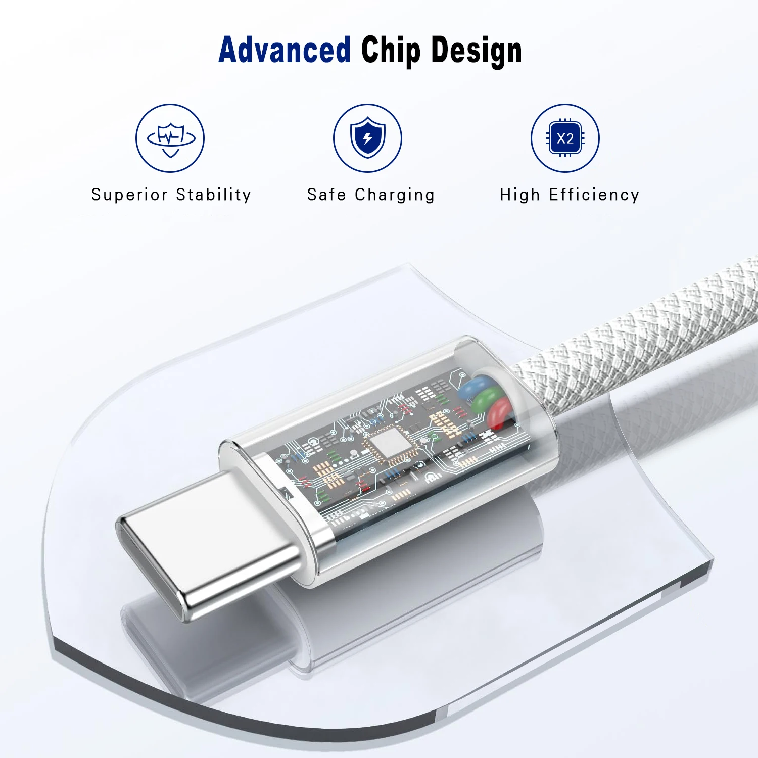 Type C to Type C Fast Charging PD 60W 1m 2m Mobile Phone Date Cable For Iphone15 16 17 Samsung Huawei USB C to C  Charger Cable thumbnail 5