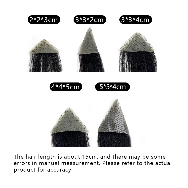 Men's Forehead Patch Hairpiece Sideburns Toupee 100% Human Hair  Invisible Seamless Ultra Thin Skin PU Hairline Sideburn Patch thumbnail 3