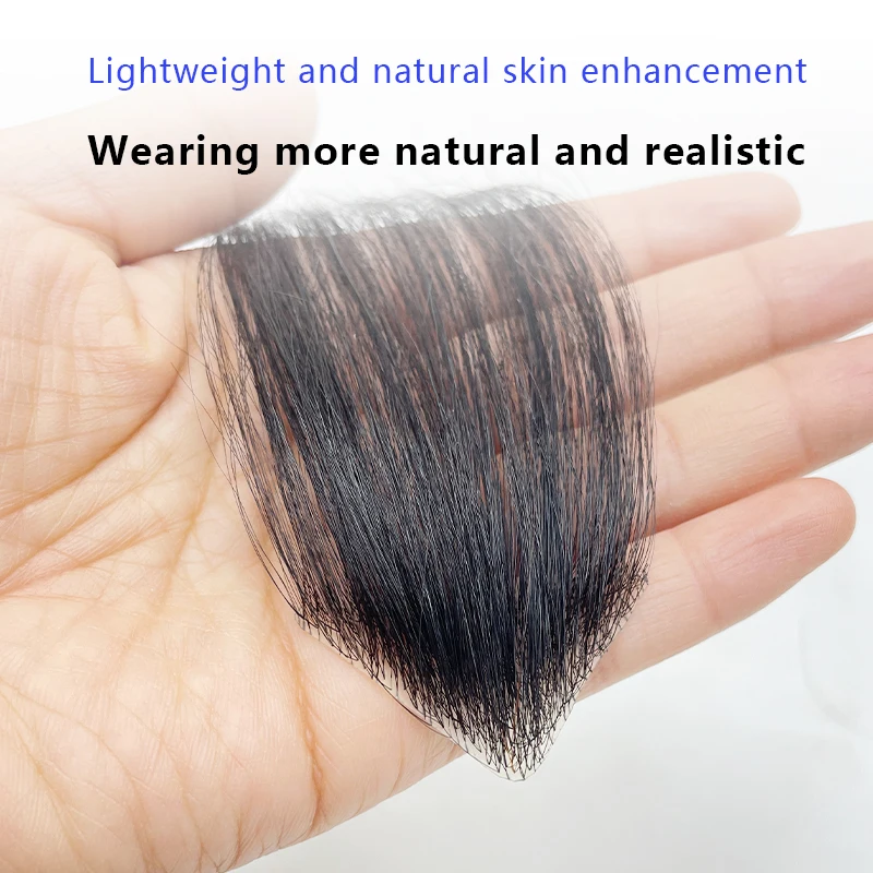 Men's Forehead Patch Hairpiece Sideburns Toupee 100% Human Hair  Invisible Seamless Ultra Thin Skin PU Hairline Sideburn Patch thumbnail 5