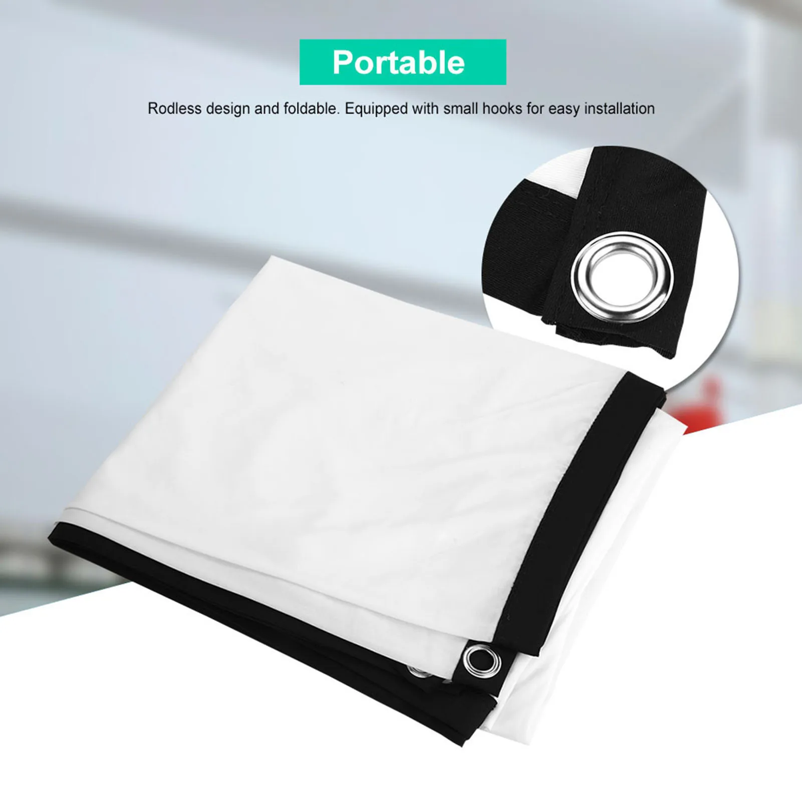 100'' Projector Screen 84-100inch 16:9 HD Projector Screen 3D Film Portable Screen Curtains Projector Screen HD Projector Screen thumbnail 2