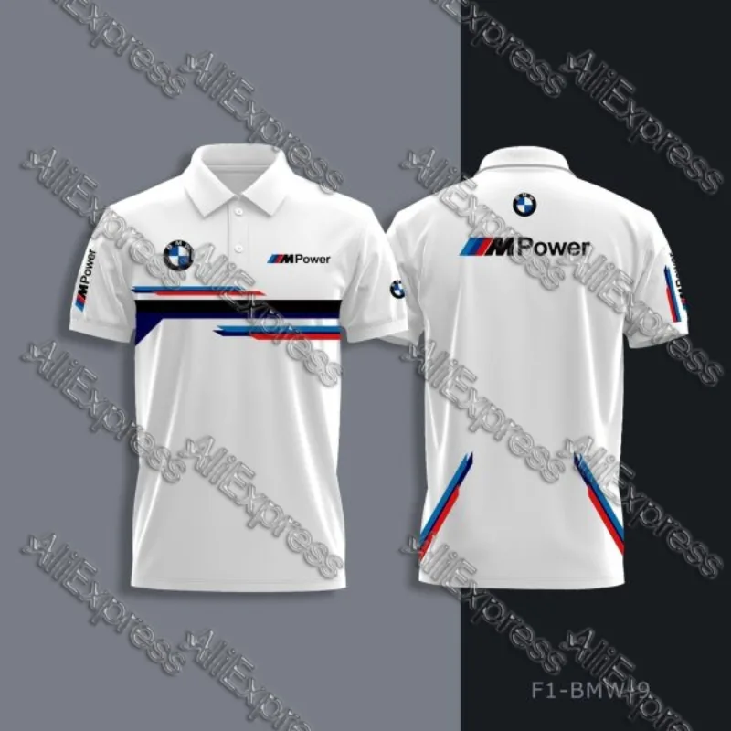 BMW Motorsport Motorcycle Ride T-shirt Racing Team Summer Quick Drying Breathable Polo Shirt Lapel Buttons for Auto Motorrad thumbnail 2