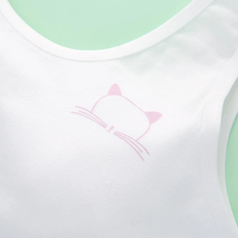 Girls' Underwear Small Vest Developmental Period Big Children's Bra Cartoon and Simple Children's Cotton Bra for Little Girls thumbnail 2