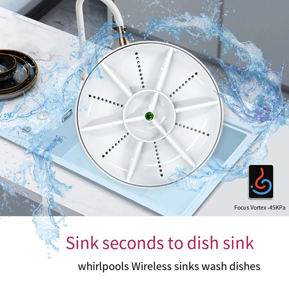Kitchen Wireless Mini Dishwashers USB Ultrasonic Sink Fruit Vegetable Dish Washer Electric Portable Washing Machines 식기세척기