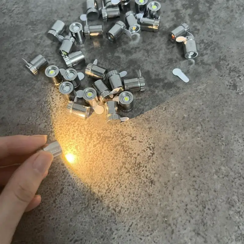 5PCS Mini Creative LED Lamp Electroplating Colorful Tube Rotating Switch Light Toys DIY Dollhouse Balloon Party Decor Materials thumbnail 5