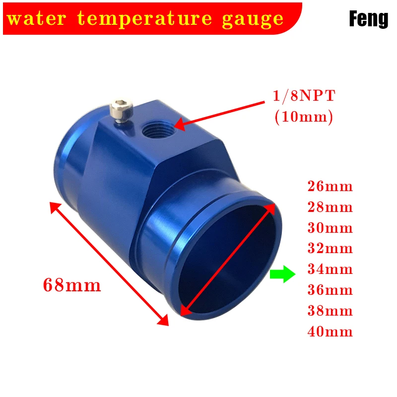 HQ Water Temperature Sensor Head Joint Sensor Radiator Adapter 1/8NPT 12V 24V Digital Water Temperature Gauge Voltmeter thumbnail 2