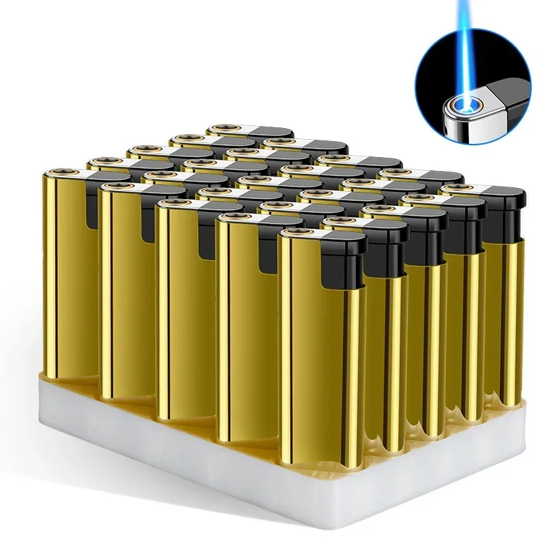 Outdoor Windproof Direct Spray Blue Flame Turbine Lighter Portable Butane Cigarette Lighter Ignition Smoking Accessories Tools thumbnail 2