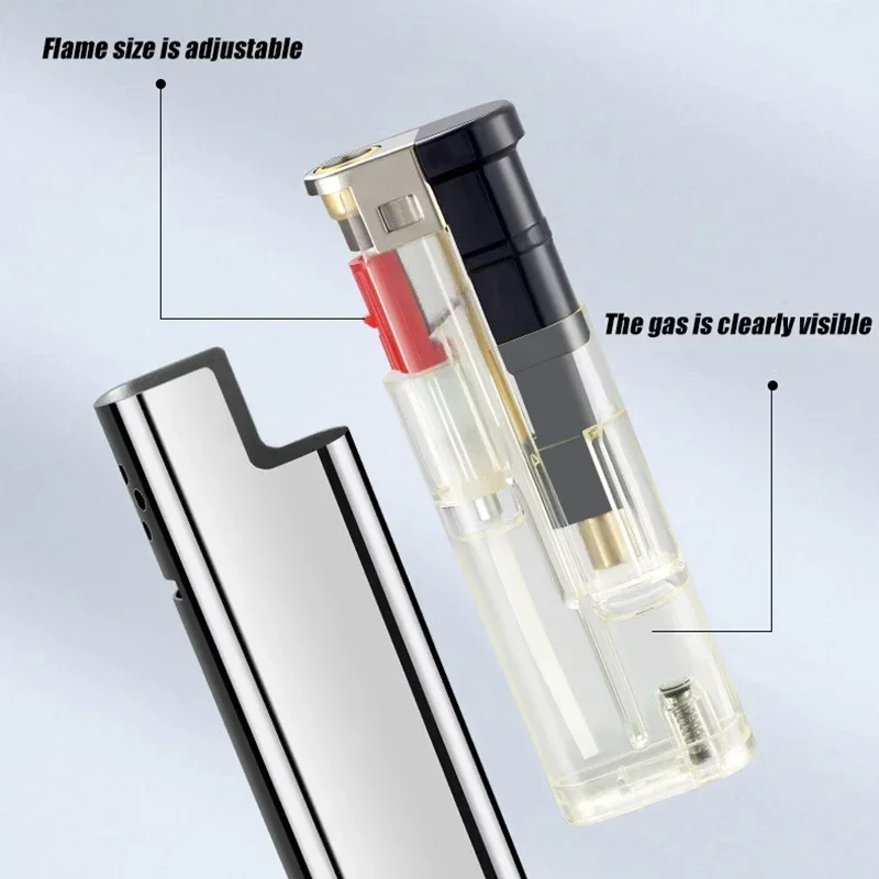 Outdoor Windproof Direct Spray Blue Flame Turbine Lighter Portable Butane Cigarette Lighter Ignition Smoking Accessories Tools thumbnail 6