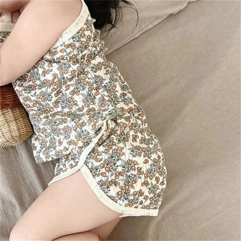 2025 New Kids Tops+shorts Set Summer Thin Baby Cotton Vest Sleeveless Loungewear Set for Girls Suit thumbnail 2