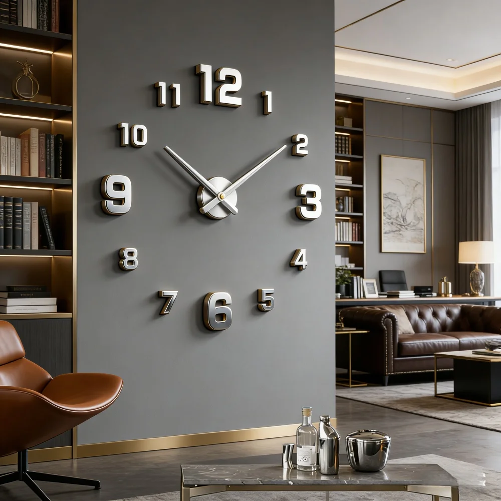 Large 3D Wall Clock Luminous Classic Wall Clocks DIY Digital Clock Wall Watches Stickers Silent Clock for Home Living Room Table thumbnail 4