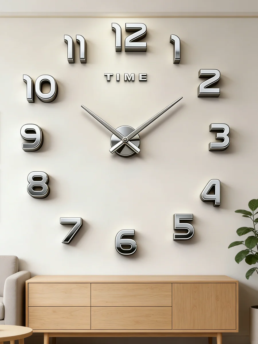 Large 3D Wall Clock Luminous Classic Wall Clocks DIY Digital Clock Wall Watches Stickers Silent Clock for Home Living Room Table thumbnail 3