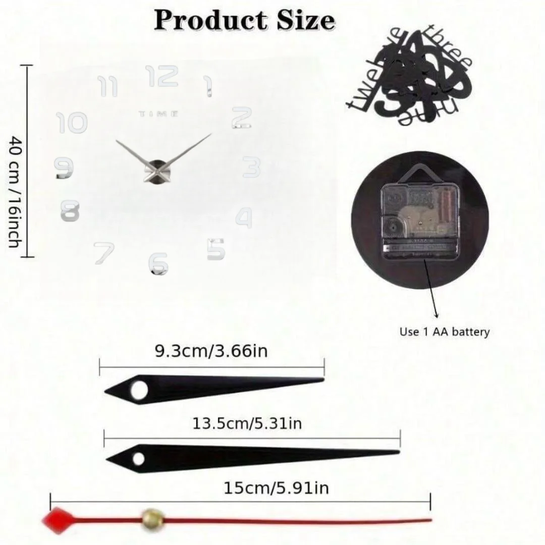 Large 3D Wall Clock Luminous Classic Wall Clocks DIY Digital Clock Wall Watches Stickers Silent Clock for Home Living Room Table thumbnail 6