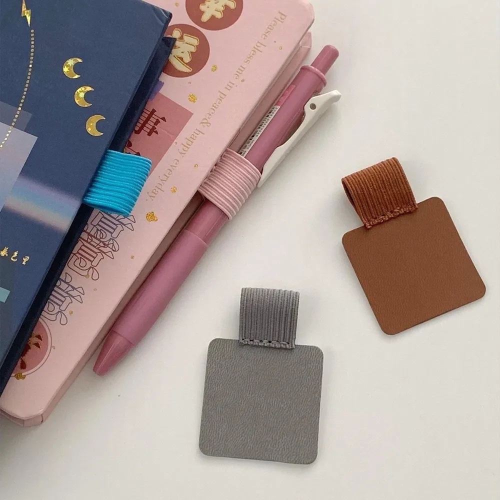 Portable PU Leather Pen Loop Holder Anti-fall Elastic Hook Pencil Holder Anti-lost Pen Rings Office Stationery