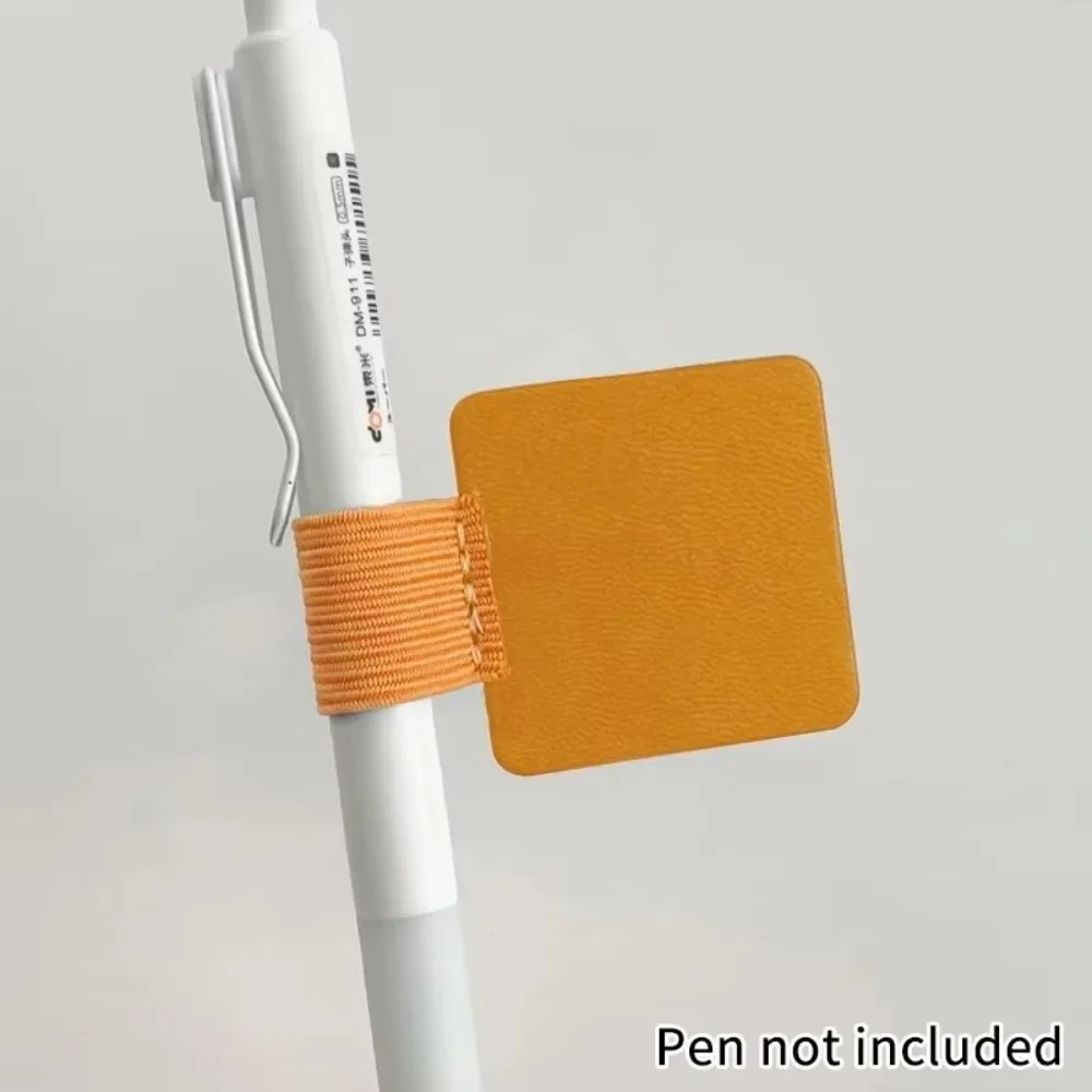 Portable PU Leather Pen Loop Holder Anti-fall Elastic Hook Pencil Holder Anti-lost Pen Rings Office Stationery thumbnail 2