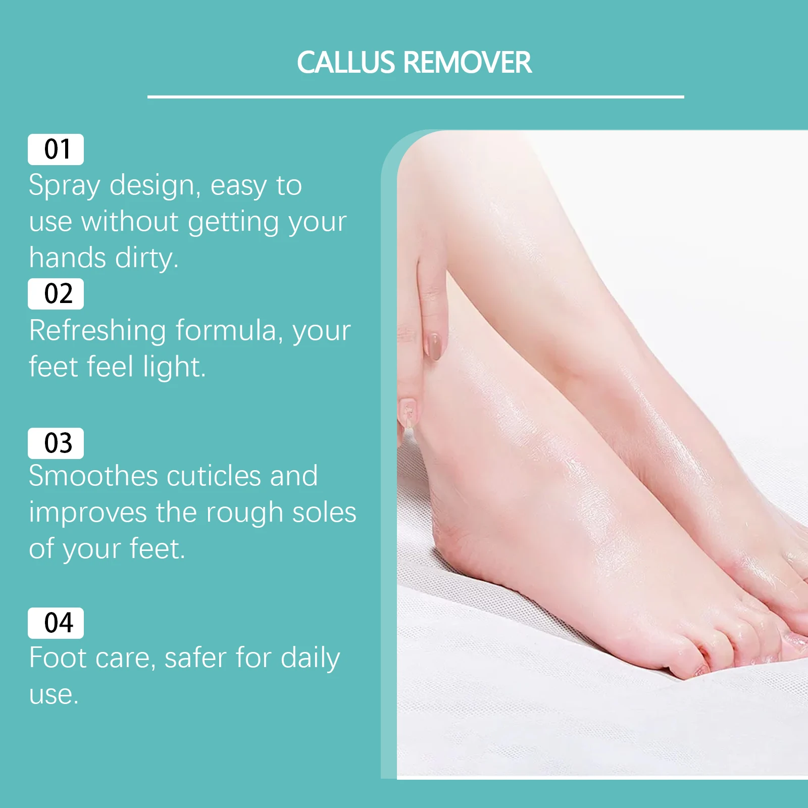 Foot Peeling Spray Instantly Remove Dead Skin Calluses Moisturizing Nourishing Dry Cracked Rough Heels Exfoliating Foot Serum thumbnail 2