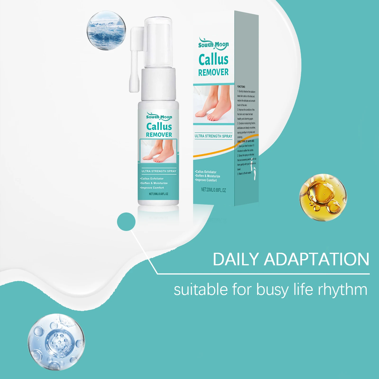 Foot Peeling Spray Instantly Remove Dead Skin Calluses Moisturizing Nourishing Dry Cracked Rough Heels Exfoliating Foot Serum thumbnail 6