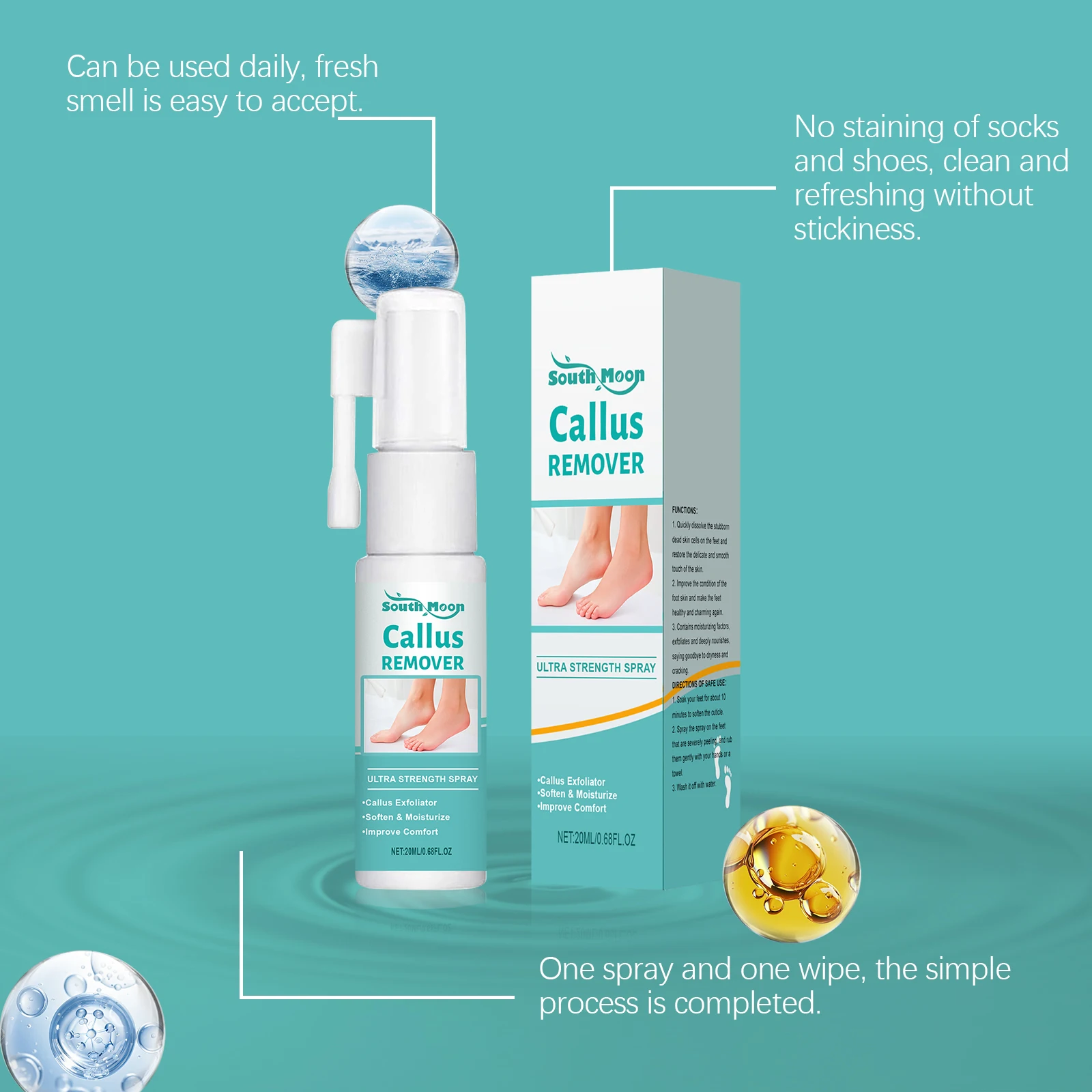 Foot Peeling Spray Instantly Remove Dead Skin Calluses Moisturizing Nourishing Dry Cracked Rough Heels Exfoliating Foot Serum thumbnail 5