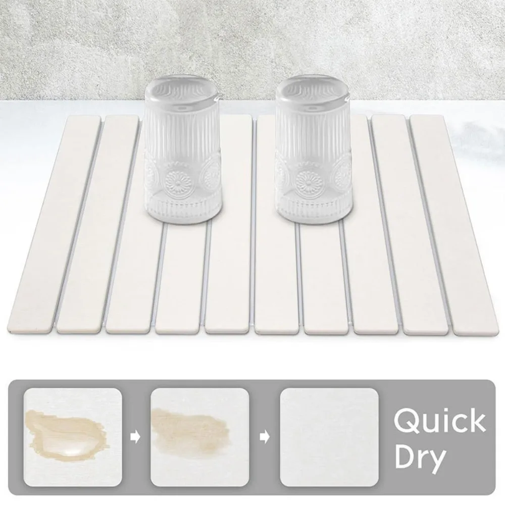 Large Quick Drying Mat Fast Absorbent Stone for Kitchen Counter Collapsible Diatomaceous Earth Dish Drying Stone Dish Drying Mat thumbnail 3