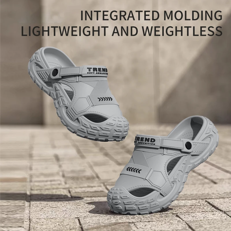 EVA sandals for men in summer, thick soft soled for outdoor wear, beach shoes for casual sports, and perforated shoes thumbnail 4