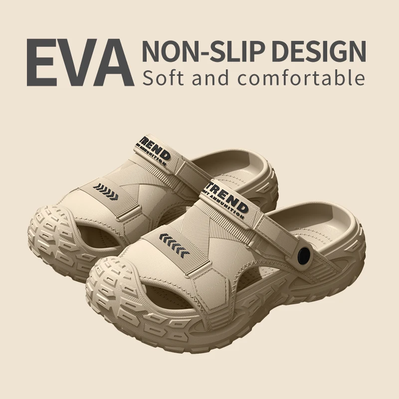 EVA sandals for men in summer, thick soft soled for outdoor wear, beach shoes for casual sports, and perforated shoes thumbnail 6