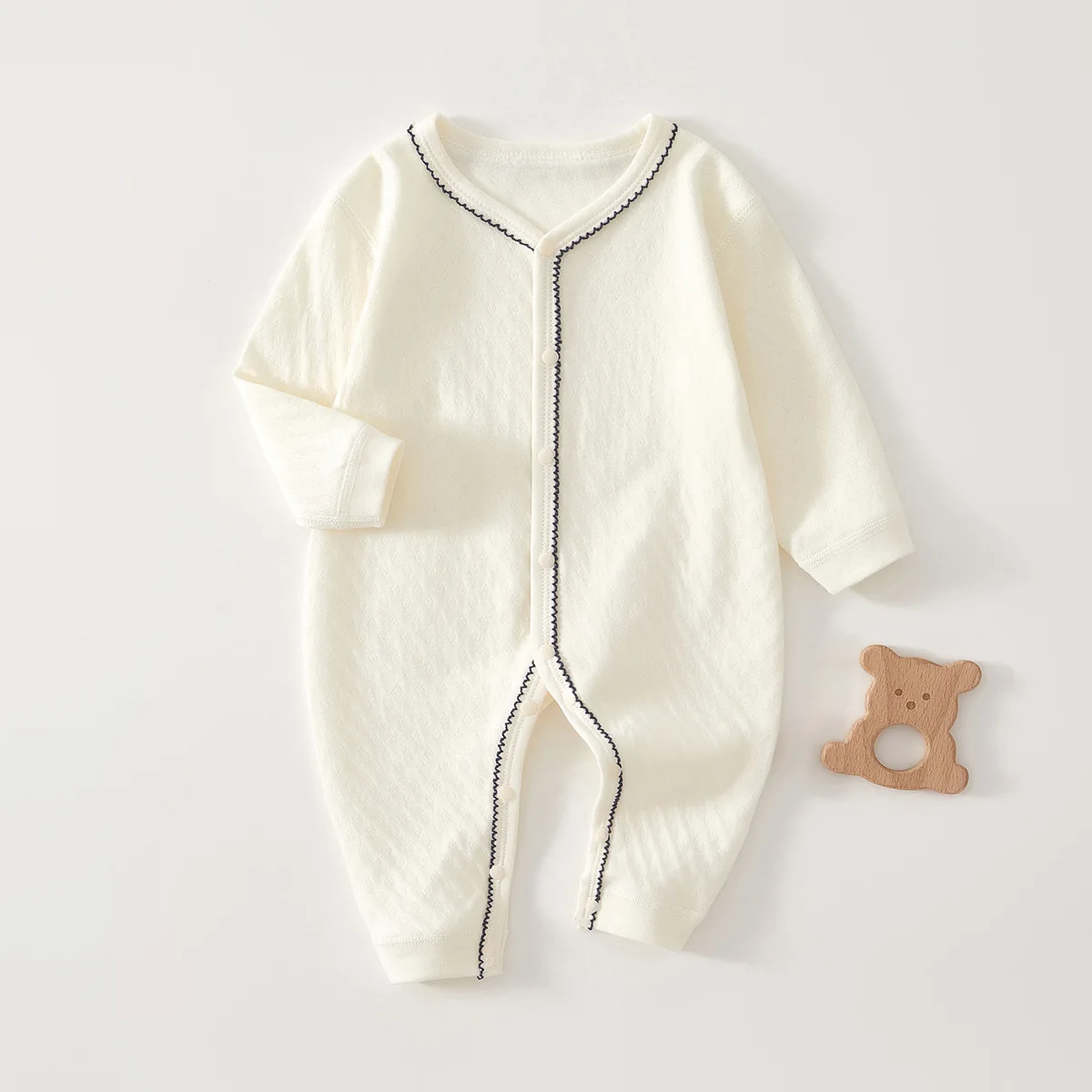 AYNIGIELL Newborn Baby Jumpsuit Spring and Autumn Pure Cotton Boneless Hoodie 0-18 Months Newborn Baby Suit Baby Girl Onesie thumbnail 6