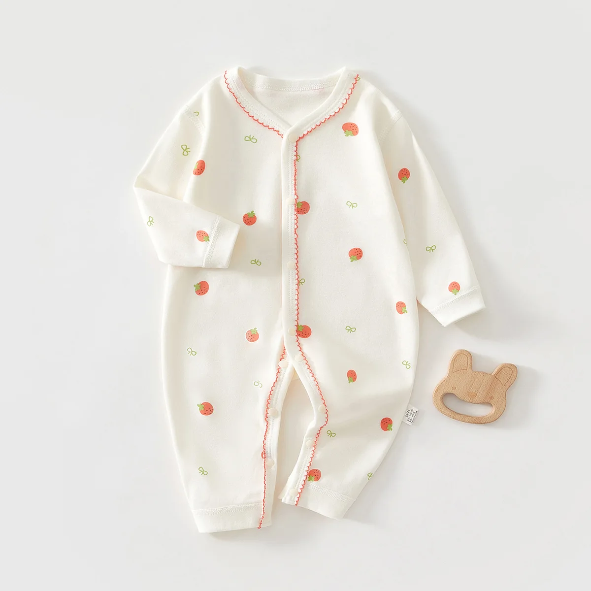 AYNIGIELL Newborn Baby Jumpsuit Spring and Autumn Pure Cotton Boneless Hoodie 0-18 Months Newborn Baby Suit Baby Girl Onesie thumbnail 3