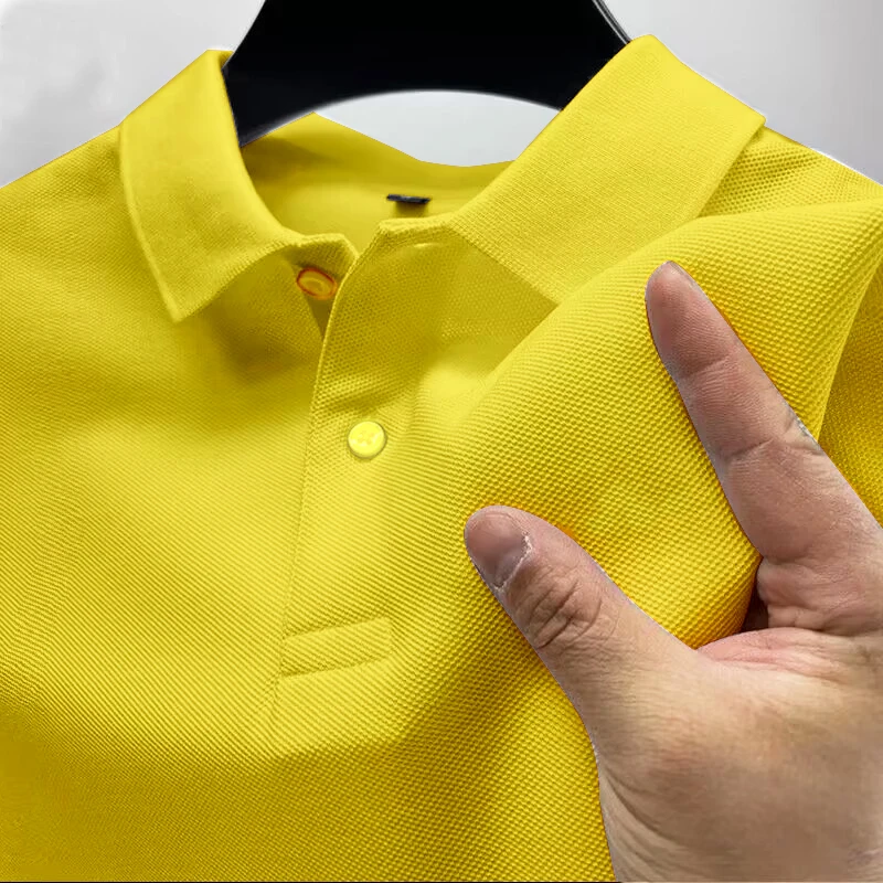 2025 Hot Sale Men's Summer Casual Breathable Comfortable Polo Shirt Men's Solid Color High Quality Short Sleeve T-Shirt ﻿ thumbnail 2