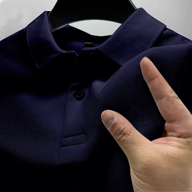 2025 Hot Sale Men's Summer Casual Breathable Comfortable Polo Shirt Men's Solid Color High Quality Short Sleeve T-Shirt ﻿ thumbnail 5