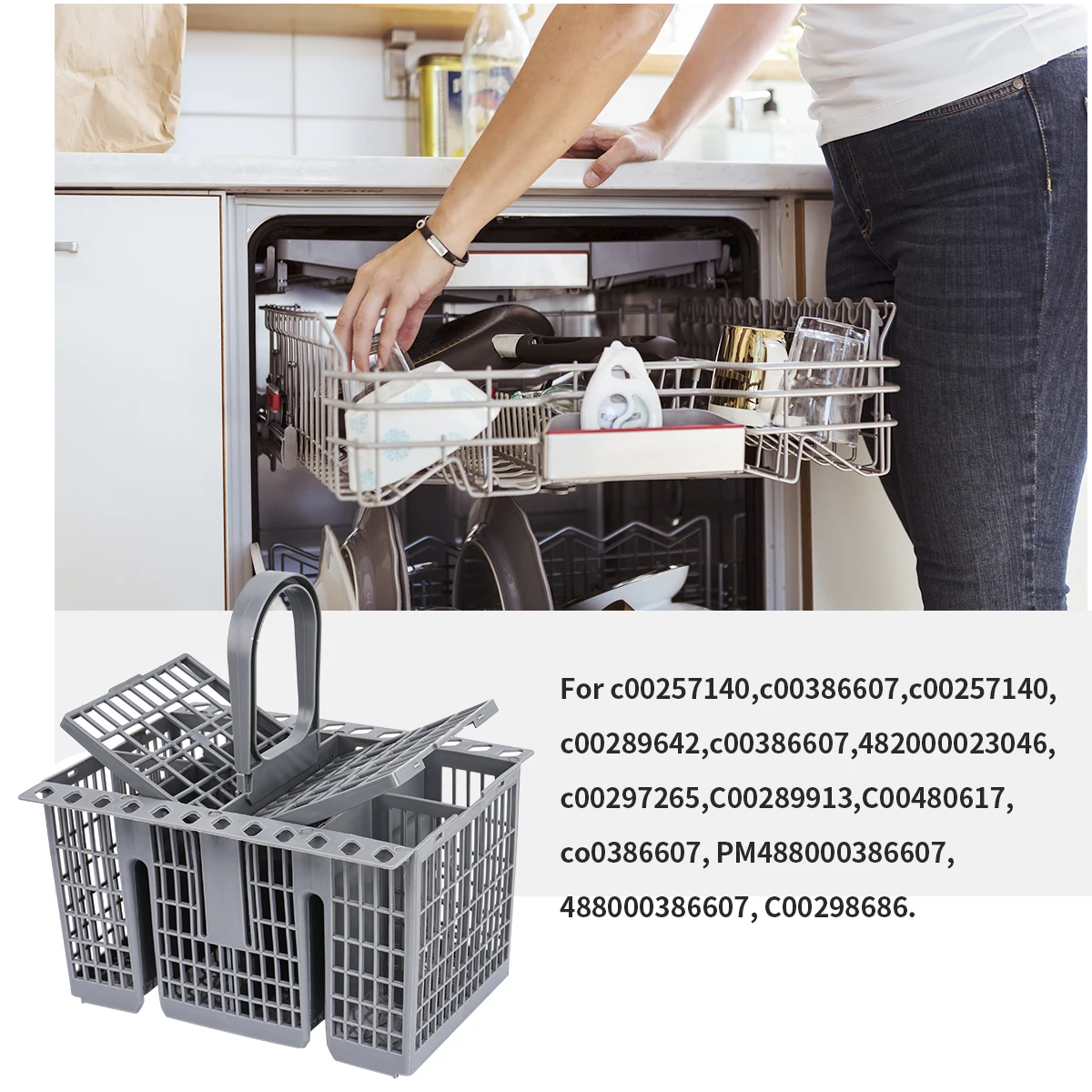 1PCS Dishwasher Cutlery Basket Knife Fork Storage Basket for Bauknecht Whirlpool Indesit Hotpoint Dish Washer Accessories thumbnail 6