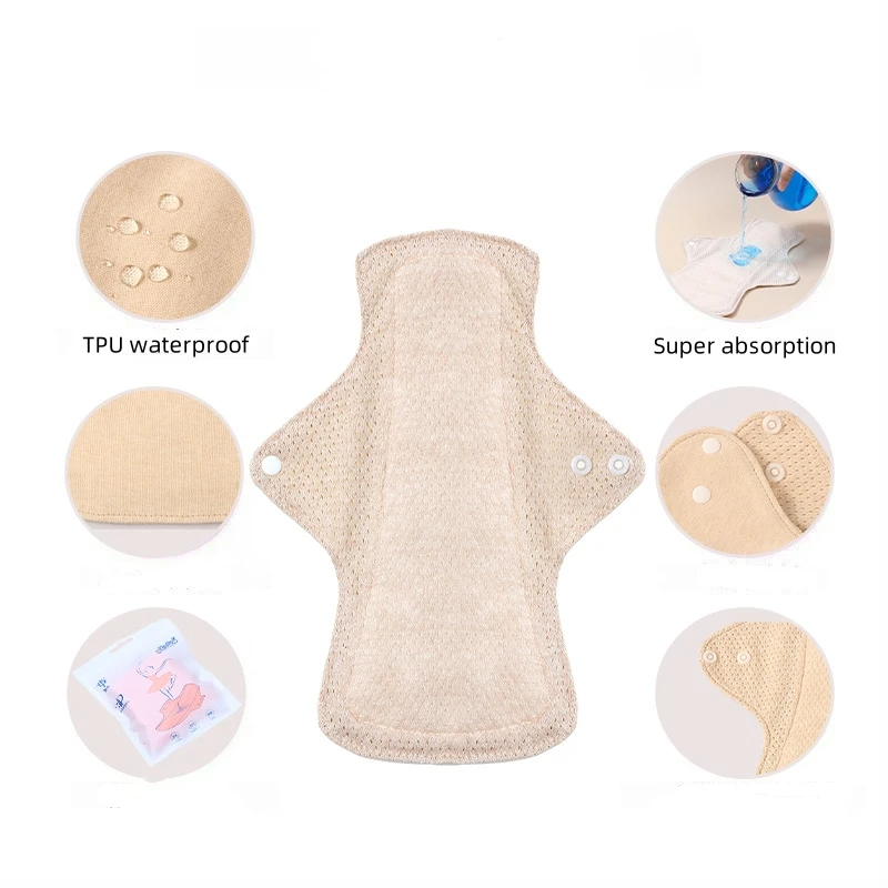 AIO Leak-Proof & Waterproof Washable Incontinence Sanitary Pads Cotton Women's Period pads Urine Proof Underwear Pads thumbnail 3