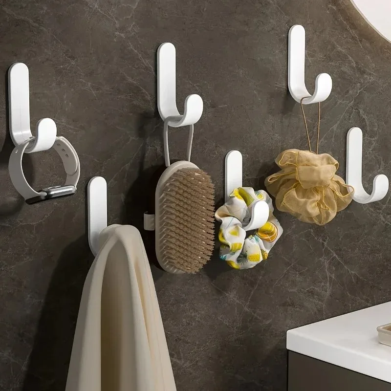 6Pcs Multi-Purpose Hooks Key & Decorative Hook Towel Holders Kitchen Bathroom Hooks Home Storage Hook thumbnail 4