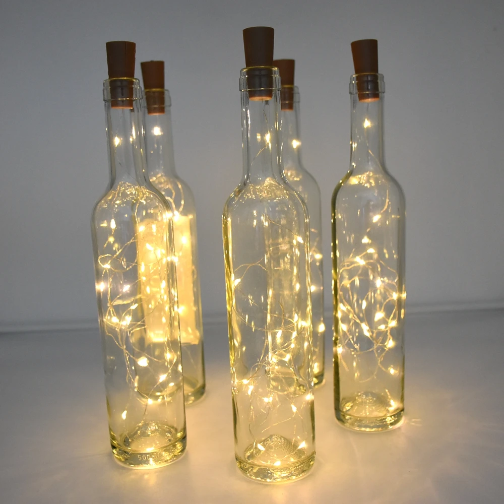 1 string LED wine bottle light, battery powered, decorative mini copper wire fairy tale light, bottle decorative light thumbnail 2