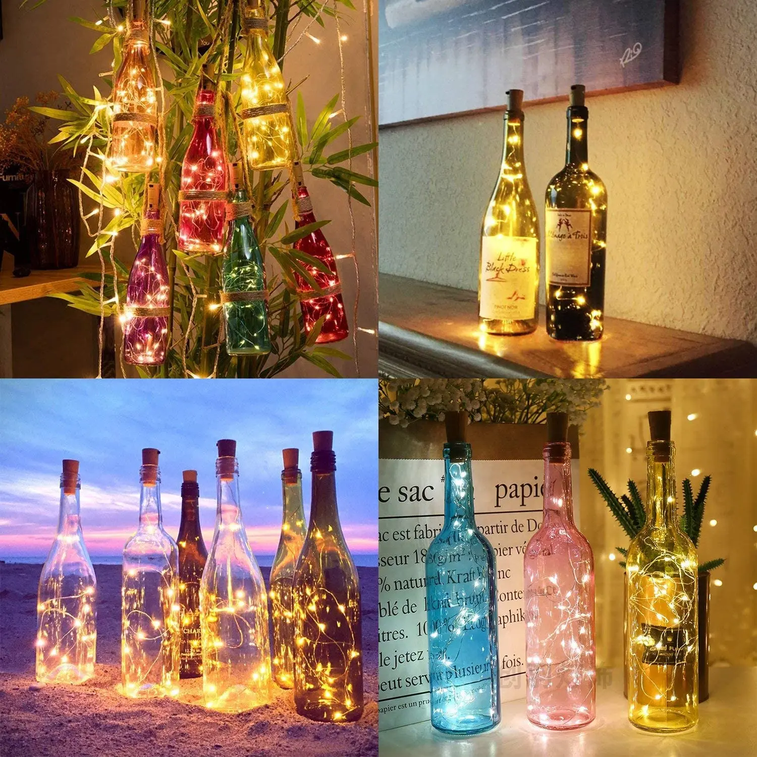 1 string LED wine bottle light, battery powered, decorative mini copper wire fairy tale light, bottle decorative light thumbnail 6