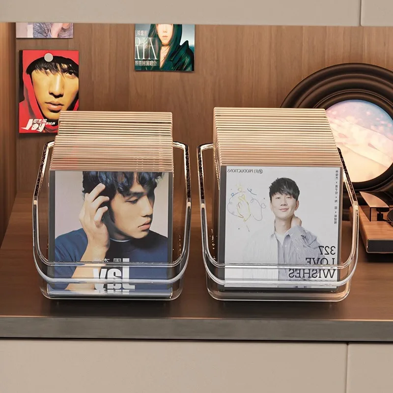 Box Storage Box Desktop Album Storage Display Box Disc Tape Organizer Bla Vinyl Record Storage Ra Plastic Material thumbnail 3