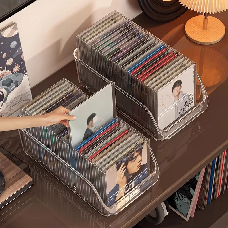 Box Storage Box Desktop Album Storage Display Box Disc Tape Organizer Bla Vinyl Record Storage Ra Plastic Material thumbnail 4