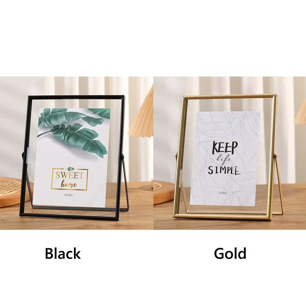 Multi-purpose 4/6/7/8/10 Inch Metal Photo Frame Acrylic Screen Gold Black Picture Holder Rectangle Picture Frame Plant Specimen thumbnail 6