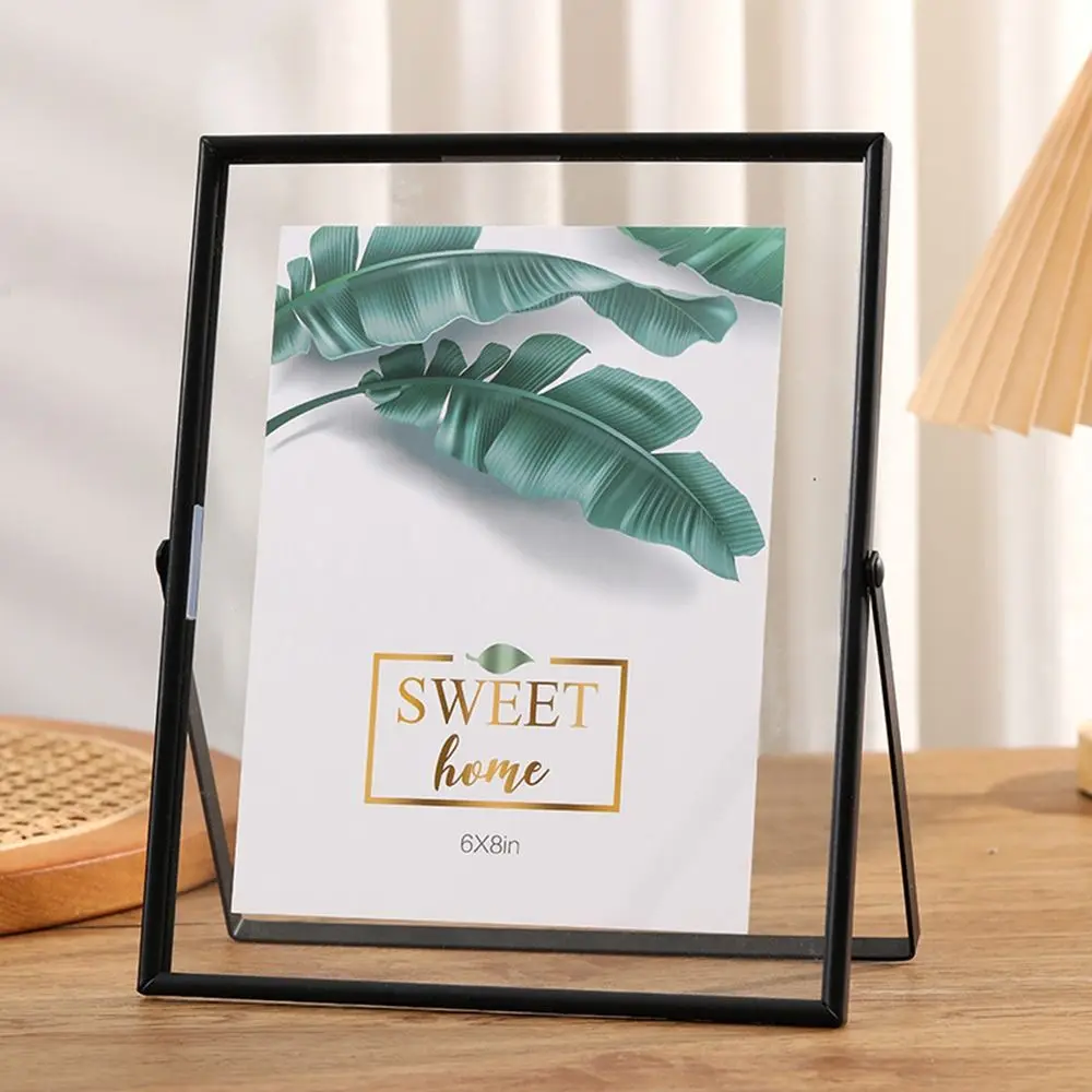 Multi-purpose 4/6/7/8/10 Inch Metal Photo Frame Acrylic Screen Gold Black Picture Holder Rectangle Picture Frame Plant Specimen thumbnail 4
