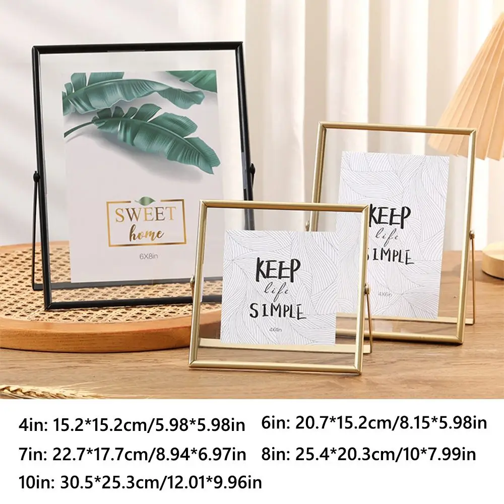 Multi-purpose 4/6/7/8/10 Inch Metal Photo Frame Acrylic Screen Gold Black Picture Holder Rectangle Picture Frame Plant Specimen thumbnail 5