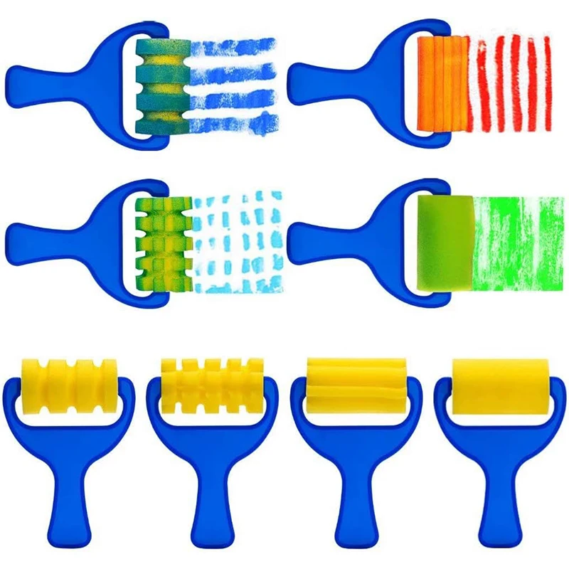 Children Drawing Sponge Toys Art Craft Drawing Tools Graffiti Roller Printing Color Painting Mushroom Head Seal Stamps Foam TMZ thumbnail 2
