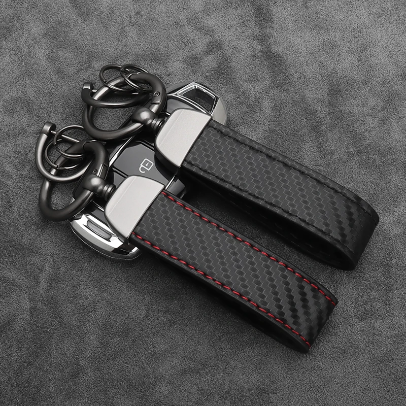 Carbon fiber Rope Car Keychain Men Women Luxury Key Chain Holder Key Strap Pendant Keyring Horseshoe Buckle Business Gift thumbnail 4
