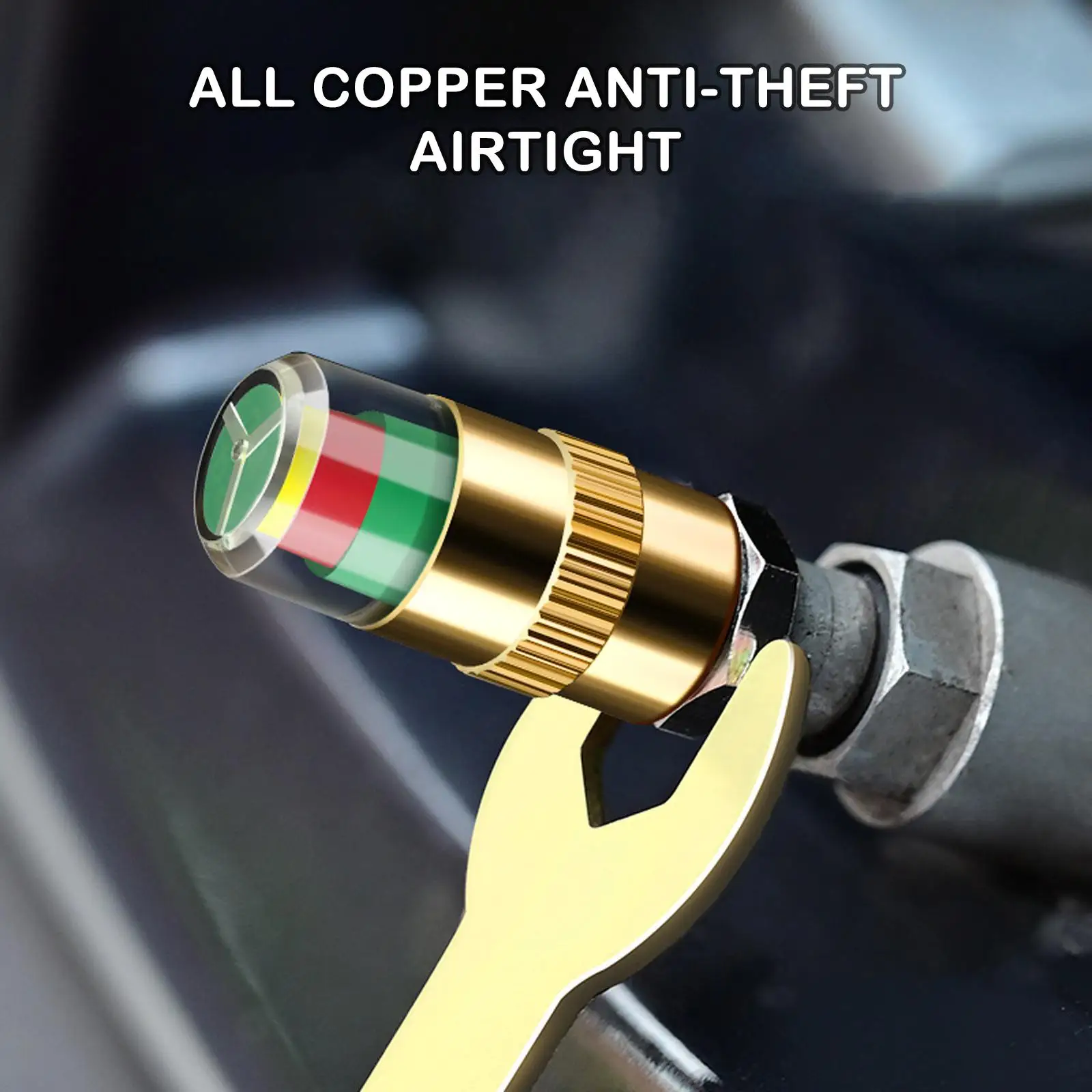 4pcs Car Tire Pressure IndicatorTire Pressure Warning Cap Valve Cap Sensor Tire Pressure Gauge Indicator Valve Detection Monitol thumbnail 3