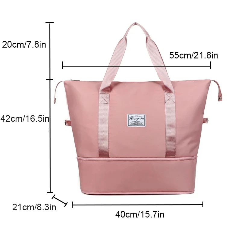 Expandable large-capacity storage luggage bag, water-resistant sports and fitness handbag, casual travel luggage bag thumbnail 5