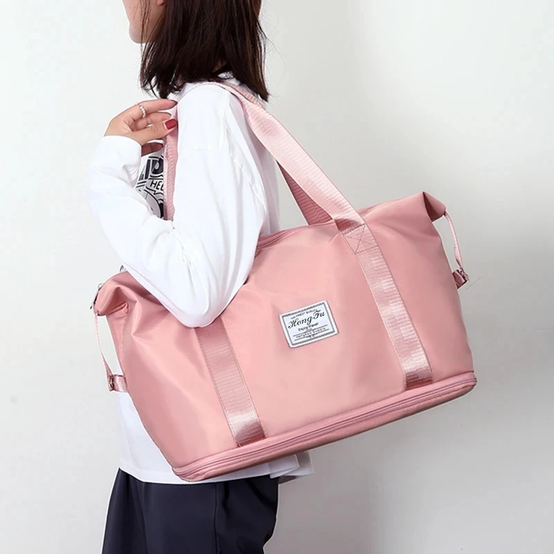 Expandable large-capacity storage luggage bag, water-resistant sports and fitness handbag, casual travel luggage bag thumbnail 4