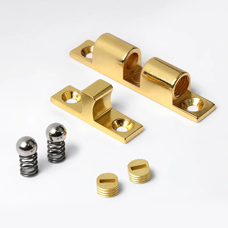 1/5Pcs Double Ball Door Latch Spring Ball Drawer Lock Furniture Cabinet Closet Door Adjustable LatchBrass Door Buckle 43/50/60mm thumbnail 6