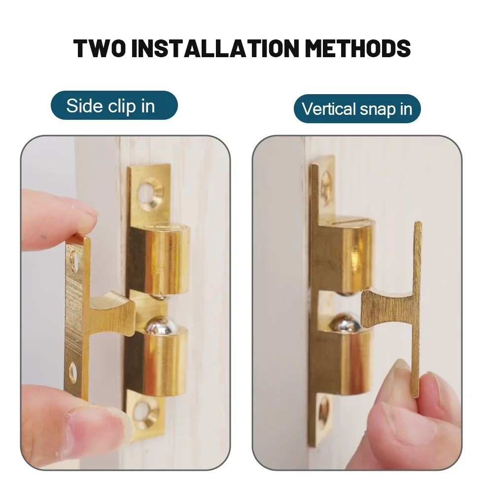 1/5Pcs Double Ball Door Latch Spring Ball Drawer Lock Furniture Cabinet Closet Door Adjustable LatchBrass Door Buckle 43/50/60mm thumbnail 5